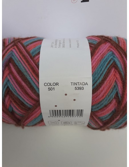CRAZY SOCKS 100GR COL 501 ROSAS CRAFTS