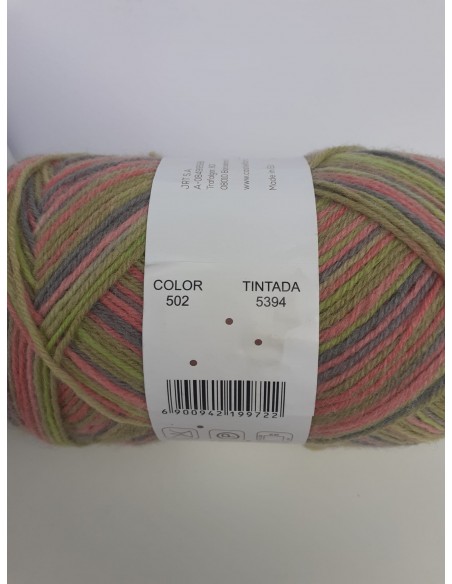 CRAZY SOCKS 100GR COL 502 ROSAS CRAFTS